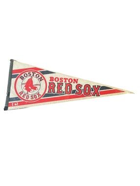 Vintage 90s MLB Boston Red Sox Pennant Flag New Wrapped Authentic Sports